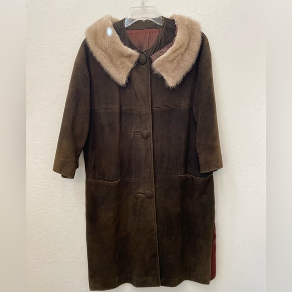 Vintage leather and fur trim coat - Picture 2 of 8